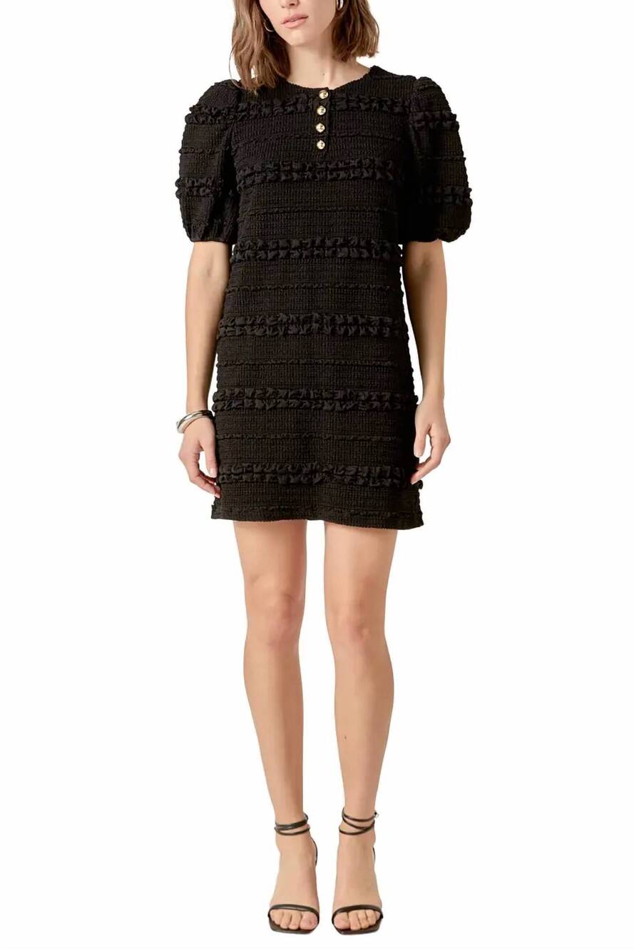 NEW AMELIA'S smocked mini dress in black